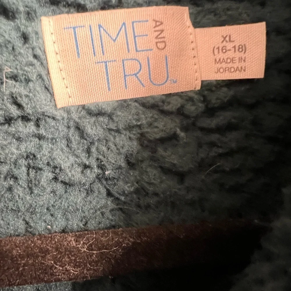 Teal/Green Sherpa pull over size XL half zip Fleece - Picture 3 of 5